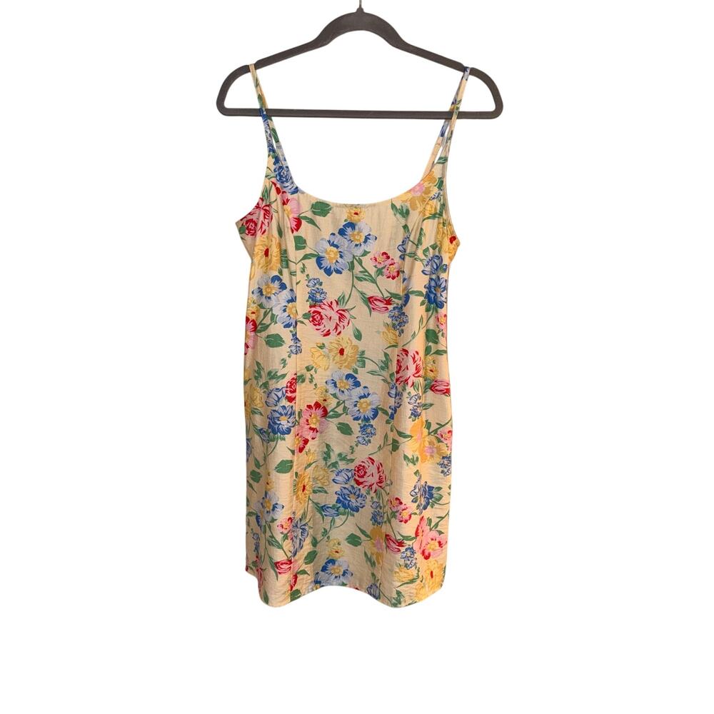 A New Day Women’s Floral Mini Dress Size 8 Cream Multicolor Smocked Back